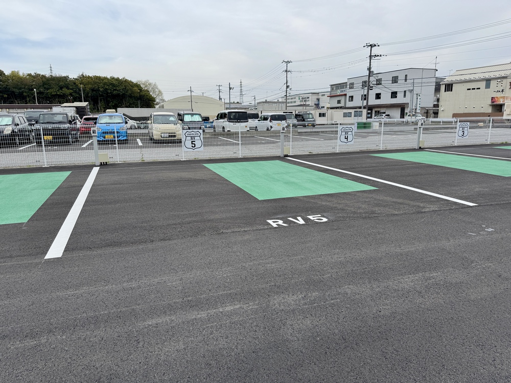RVパーク USEのとがわ：区画番号「RV5」の駐車区画